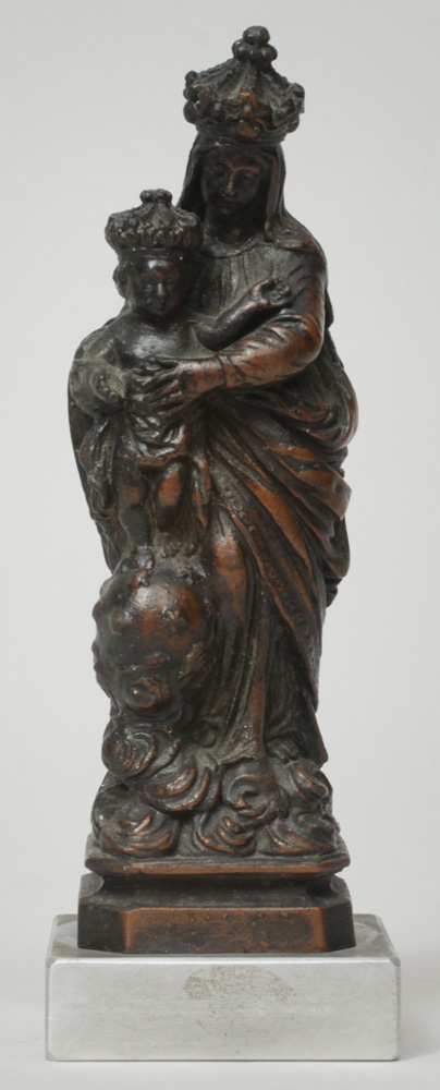 Appraisal: Small Bronze Figure of the Madonna and Child Possibly Spanish