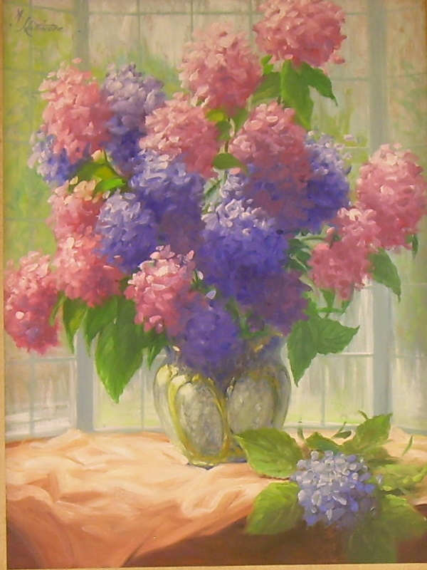 Appraisal: Andrew Lattimore American th st Century Hydrangeas Signed A Lattimore