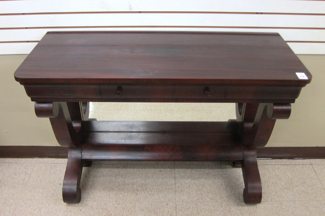 Appraisal: EMPIRE REVIVAL MAHOGANY CONSOLE TABLE American c having a rectangular