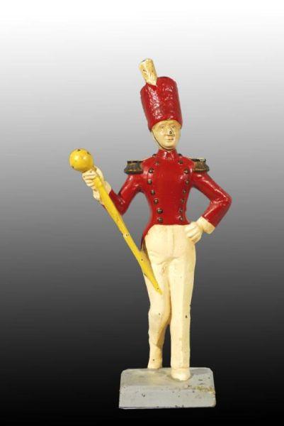 Appraisal: Cast Iron Drum Major Doorstop Description Made by Littco Products