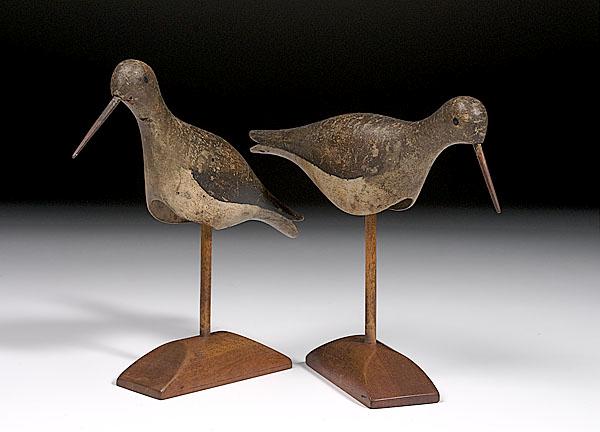 Appraisal: PAIR OF YELLOWLEGS SHOREBIRD DECOYS American early th century having