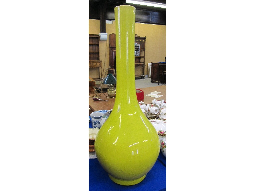 Appraisal: Large oriental yellow glazed vase