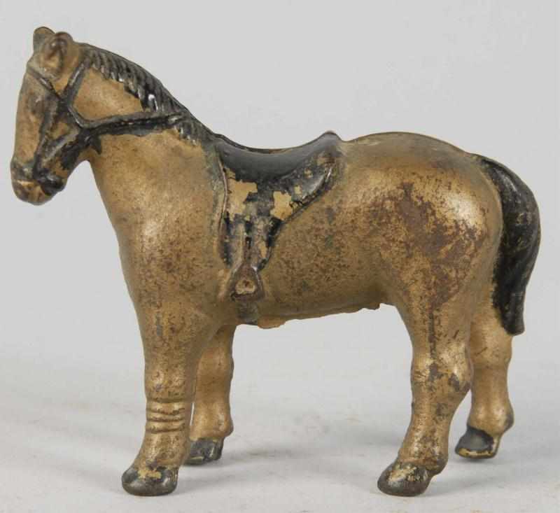 Appraisal: Cast Iron Small Saddle Horse Still Bank Description Circa Manufactured