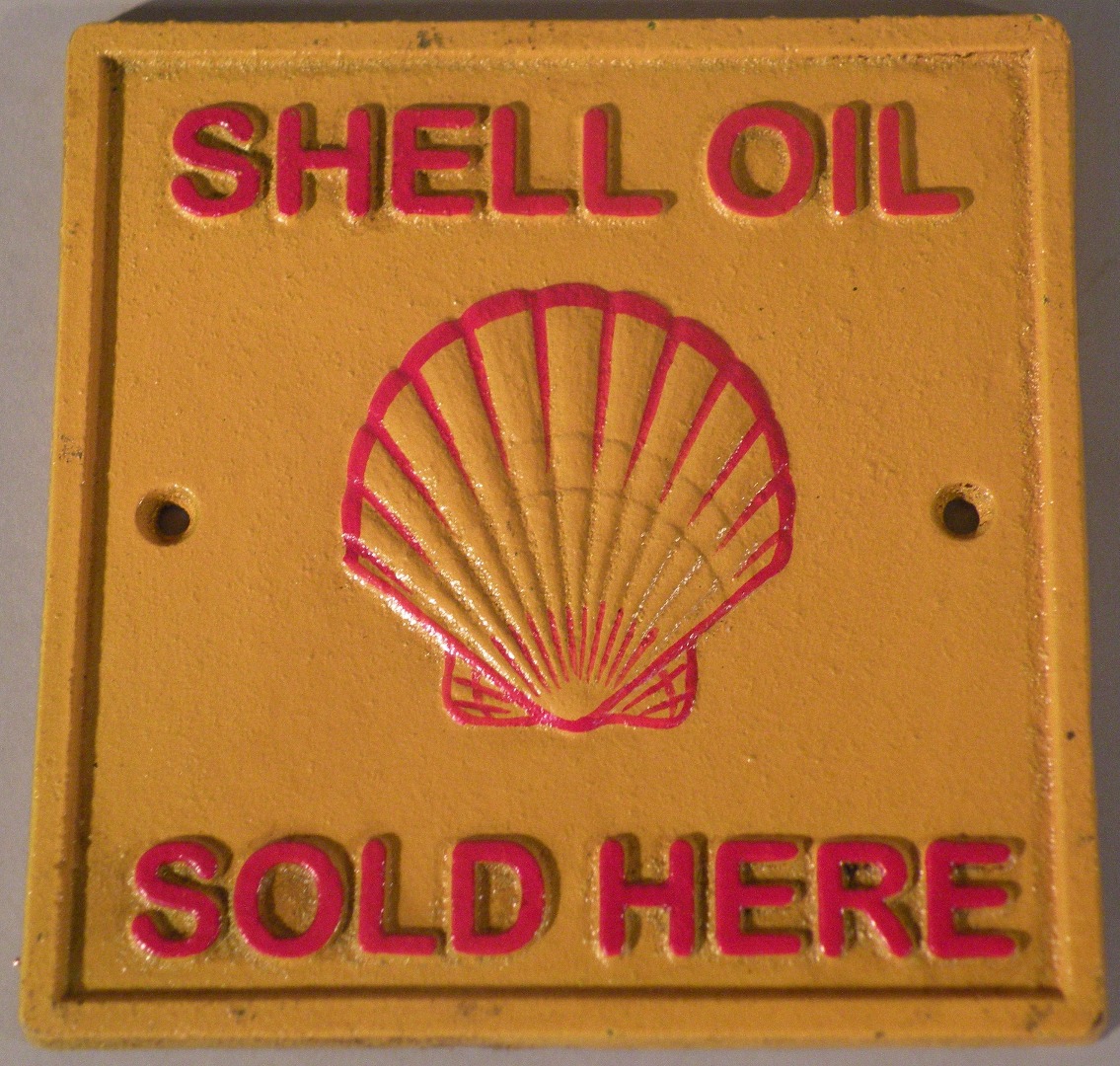 Appraisal: A square Shell sign cm wide