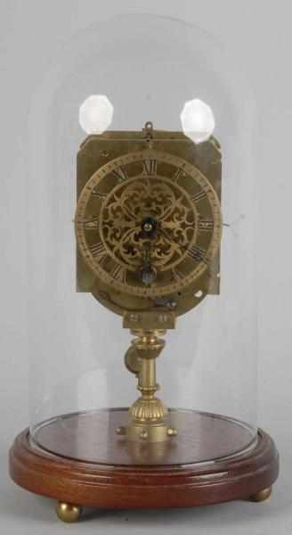 Appraisal: Miniature French Skeleton Post Clock Description Circa Attributed to Julien