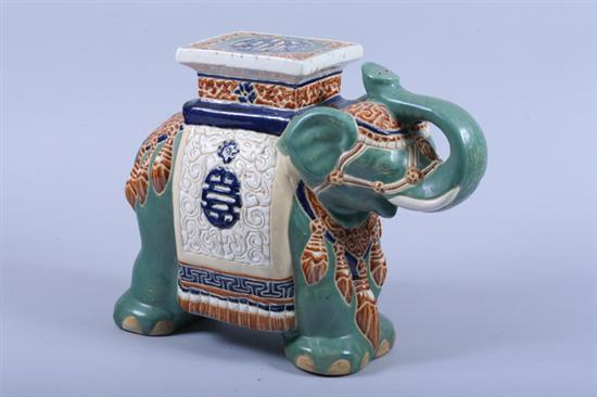 Appraisal: VIETNAMESE POLYCHROME PORCELAIN ELEPHANT-FORM STOOL - in high PROVENANCE Acquired