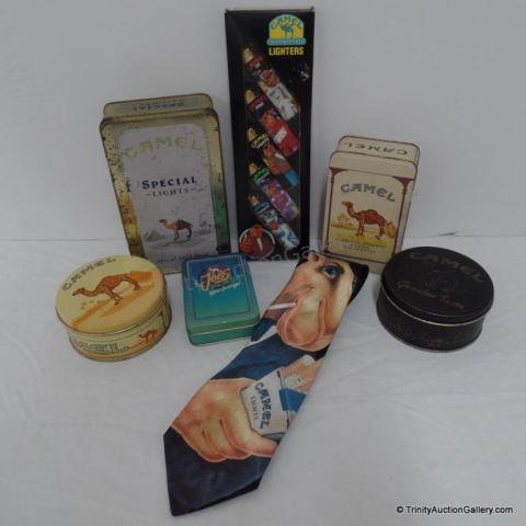 Appraisal: Camel Cigarette Joe Camel Collectible Group Includes Tobacco collector tins