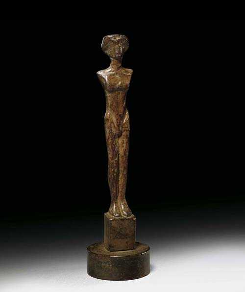 Appraisal: GIACOMETTI DIEGO Stampa - Paris Female caryatid Circa Bronze with