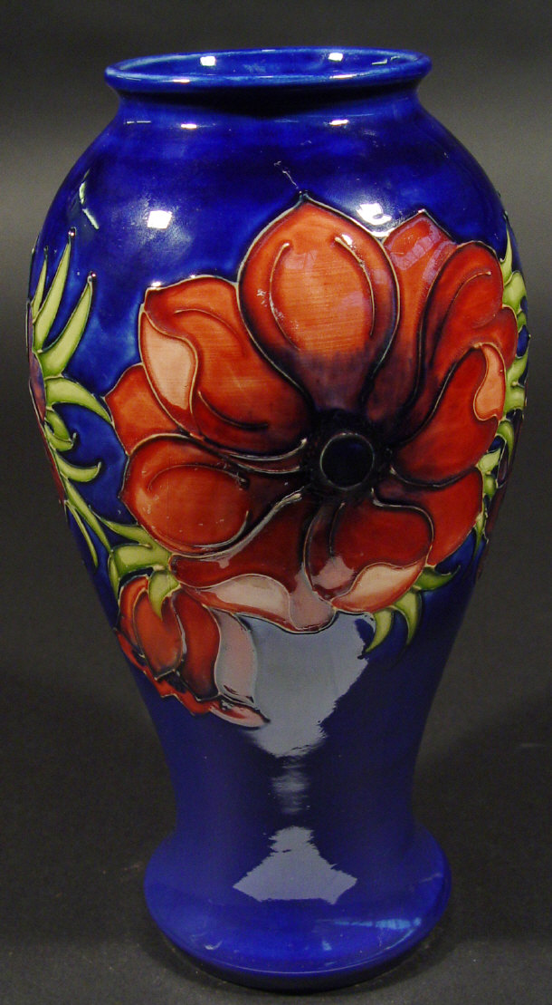 Appraisal: Large Moorcroft pottery baluster vase hand painted and tubelined with