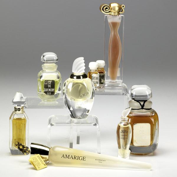 Appraisal: NINE GIVENCHY PERFUMES Include three Le De Givenchy miniature containing