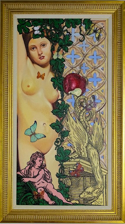 Appraisal: Orlando Quevedo Cuban Surreal Art Painting LISTED Orlando Quevedo b