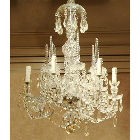 Appraisal: George III Style Cut Glass Eight-Light Chandelier Estimate -