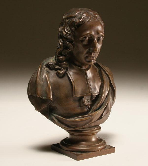 Appraisal: French bronze philosopher bust Engraved F Barbedienne Fondeur on back