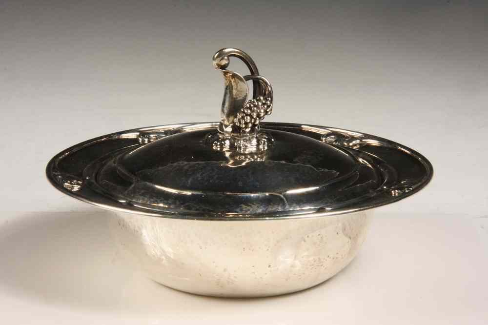 Appraisal: JENSEN COVERED STERLING BOWL - Covered Vegetable Bowl by Georg