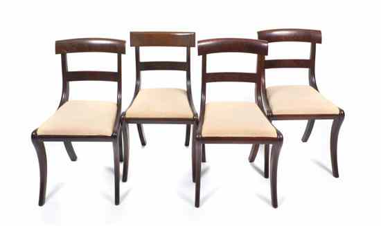 Appraisal: A Set of Four American Mahogany Side Chairs having rectangular