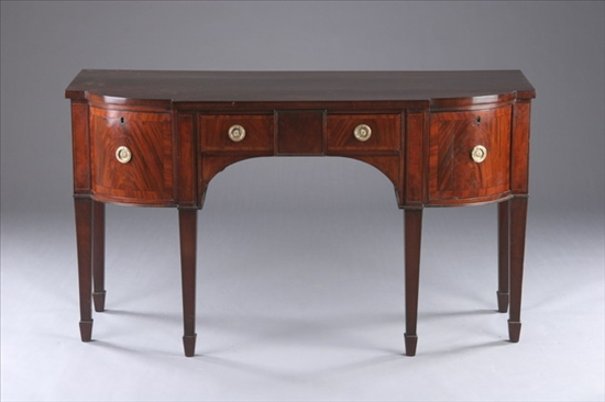 Appraisal: GEORGE III REGENCY MAHOGANY SIDEBOARD th century Projecting top over