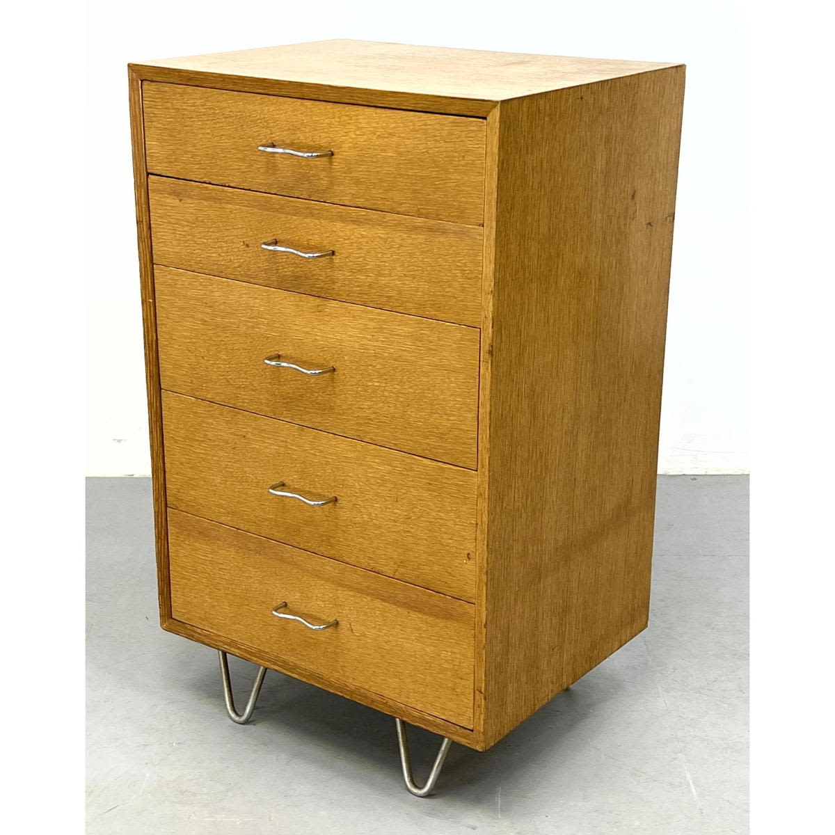 Appraisal: GEORGE NELSON Drawer Chest of Drawers Metal Pulls Metal Legs