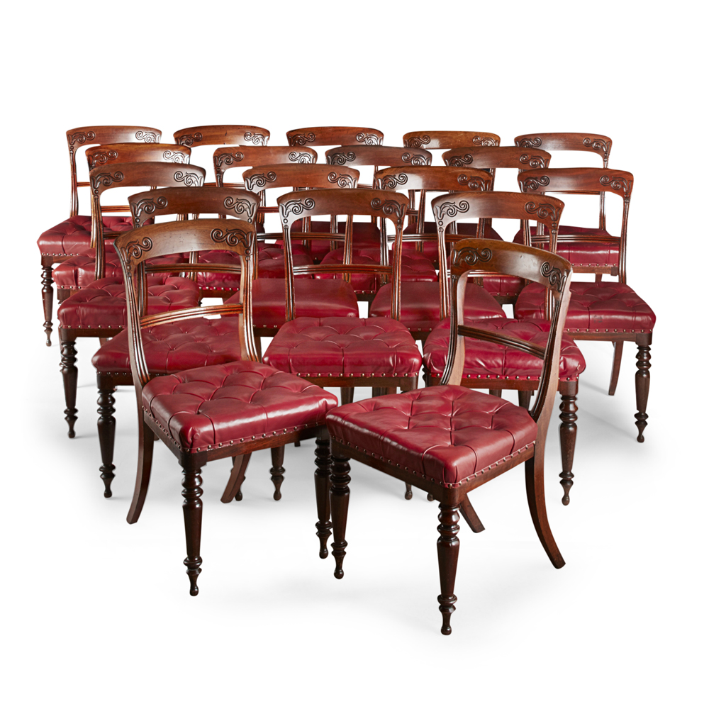 Appraisal: SET OF TWENTY EARLY VICTORIAN SCOTTISH MAHOGANY DINING CHAIRS MID