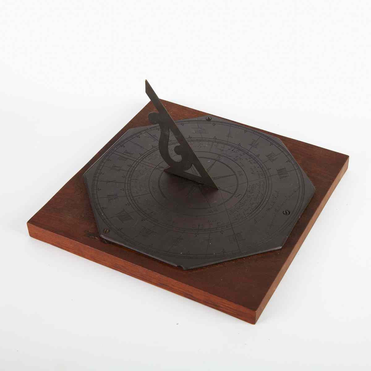 Appraisal: English Slate Sundial James Walsh th century of octagonal form