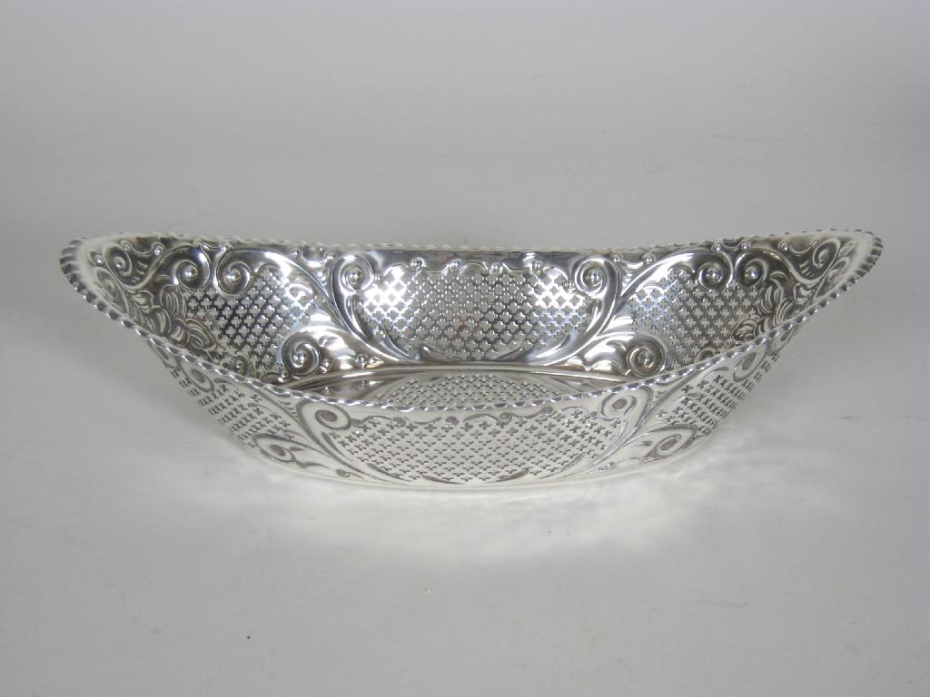 Appraisal: A Victorian Bon Bon Dish pierced and embossed foliate design