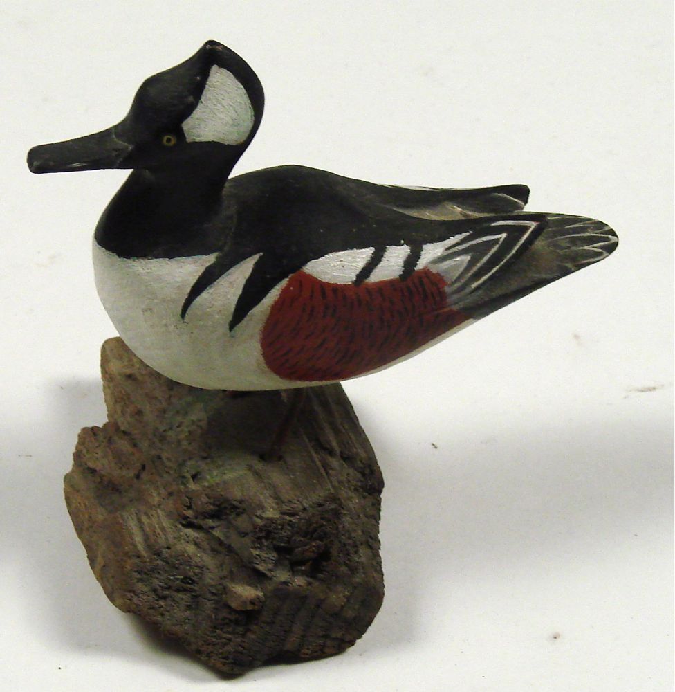 Appraisal: MINIATURE HOODED MERGANSER By A M Ransoen of Cotuit Massachusetts