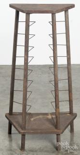 Appraisal: Primitive pine country store bag rack ca '' h ''