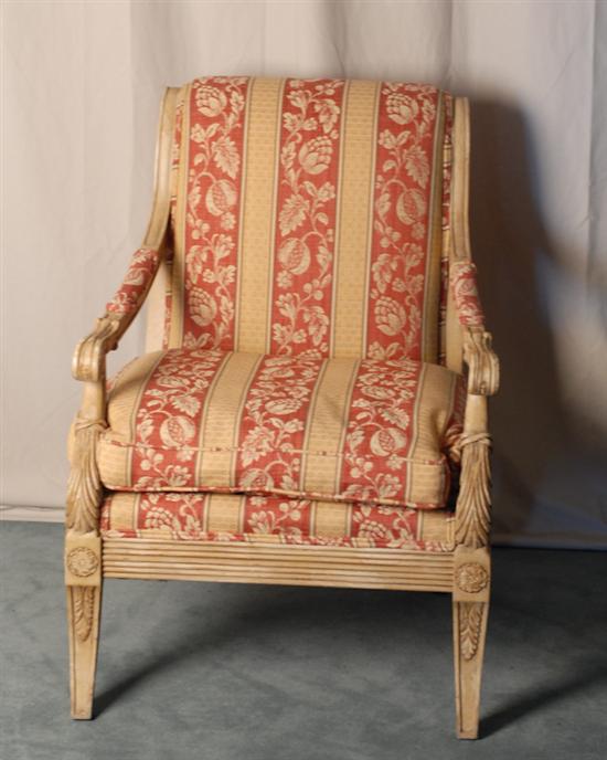 Appraisal: An Open Arm Easy Chair in a classical style having