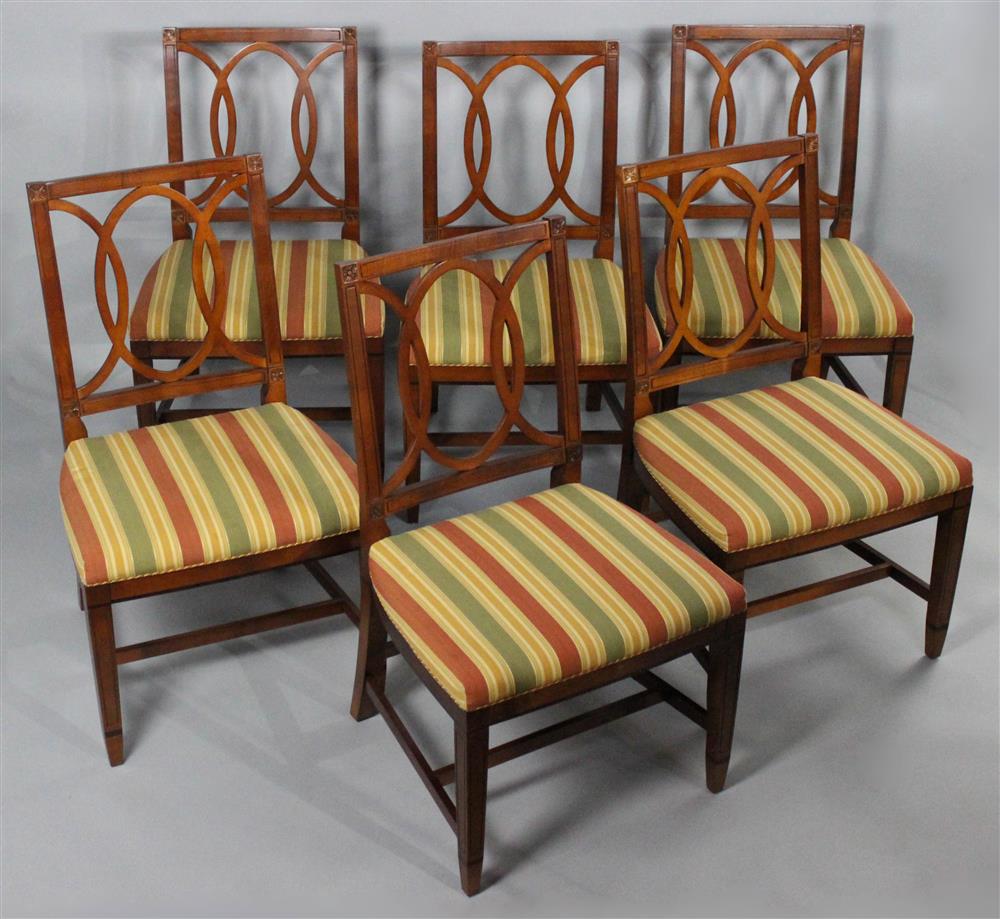 Appraisal: SET OF SIX HICKORY CHAIR SEYMOUR CHAIRS contemporary twist on