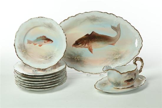 Appraisal: TEN-PIECE LIMOGES FISH SET France late th century Platter ''l