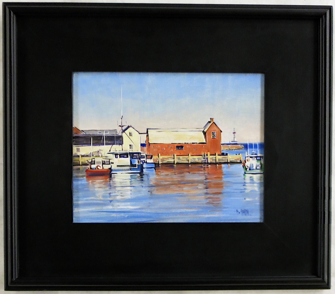 Appraisal: MARIE MARTIN OIL ON CANVAS California Oregon born Rockport Harbor