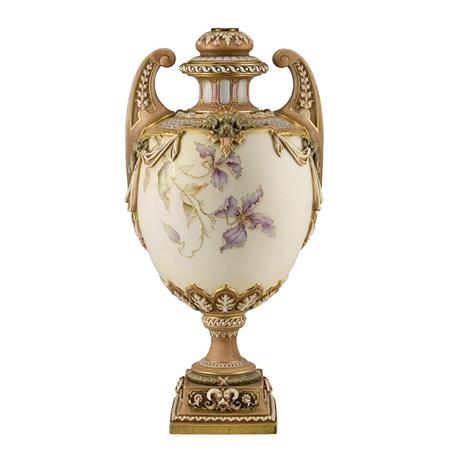 Appraisal: Royal Worcester Porcelain Vase and Cover Estimate -