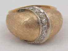 Appraisal: A yellow metal tests carat gold diamond set bombe ring