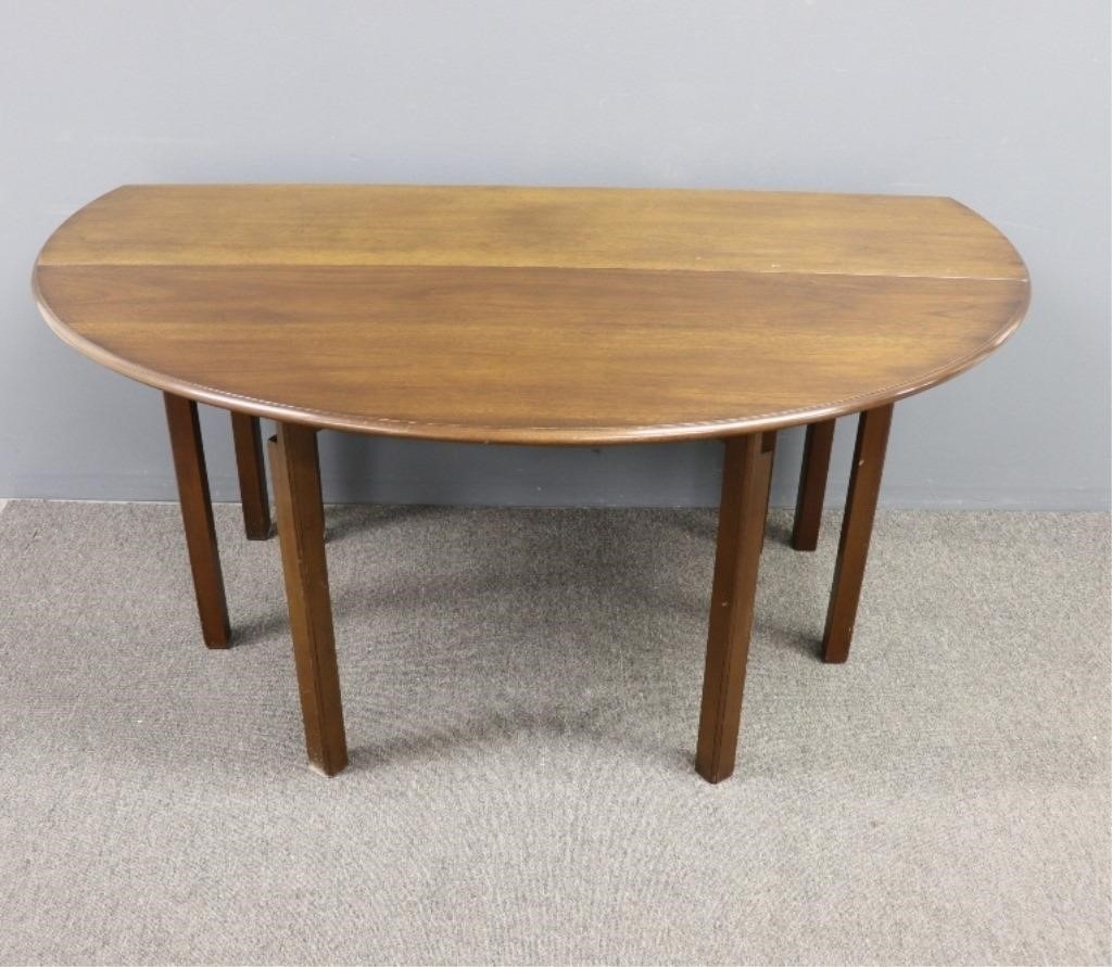 Appraisal: Kittinger mahogany drop-leaf table h x l each leaf w