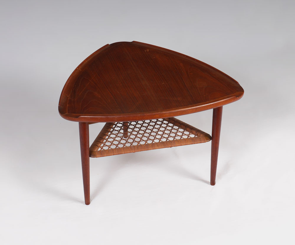 Appraisal: POUL JENSEN FOR SELIG TRIANGULAR TEAK TABLE Triangular teak occasional