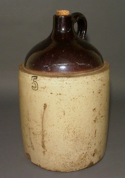 Appraisal: Five-gallon stoneware jug probably Vermont h