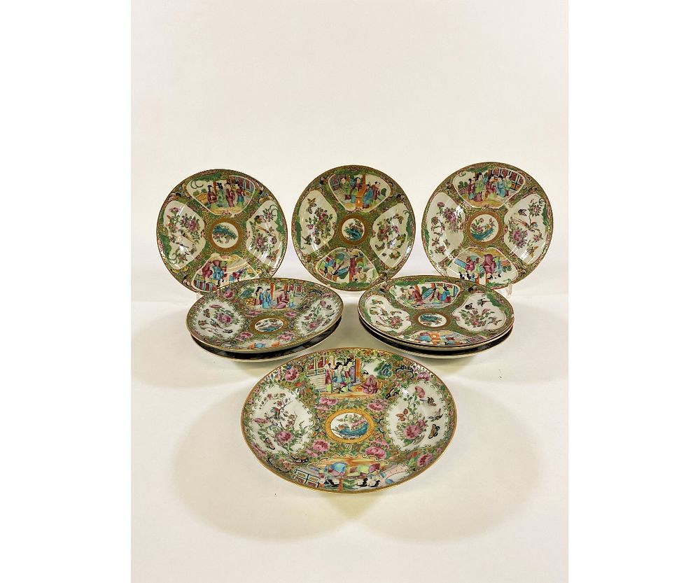 Appraisal: Six Rose Medallion Deep Plates Six Rose Medallion deep plates