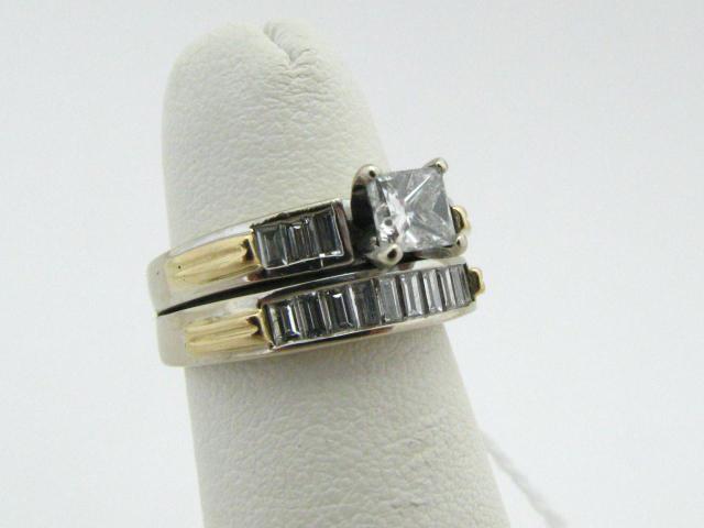 Appraisal: K yellow gold ring with approximately ct princess cut center