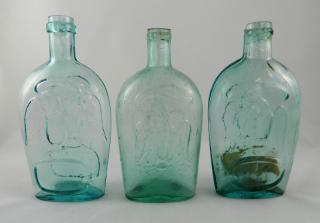 Appraisal: Flasks- Doube Eagle aqua pint all with Eagle to the