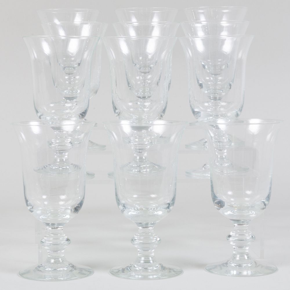 Appraisal: Set of Twelve La Rochere Glass Goblets Acid stamp in