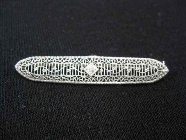 Appraisal: Diamond Filigree Brooch small diamondin antique k white gold setting