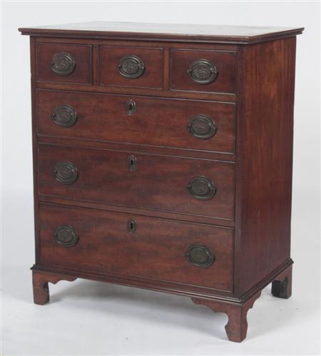 Appraisal: A late George III mahogany chest of small proportions the