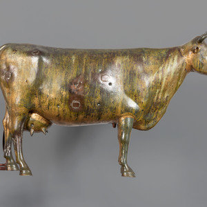 Appraisal: A Molded and Parcel Gilt Copper and Zinc Steer Weathervane