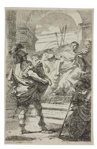 Appraisal: JEAN-HONOR FRAGONARD after G B Tiepolo Mucius Scaevola Etching circa