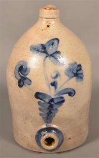 Appraisal: Gal Slip Decorated Stoneware Water Cooler Unsigned Remmey Philadelphia Three