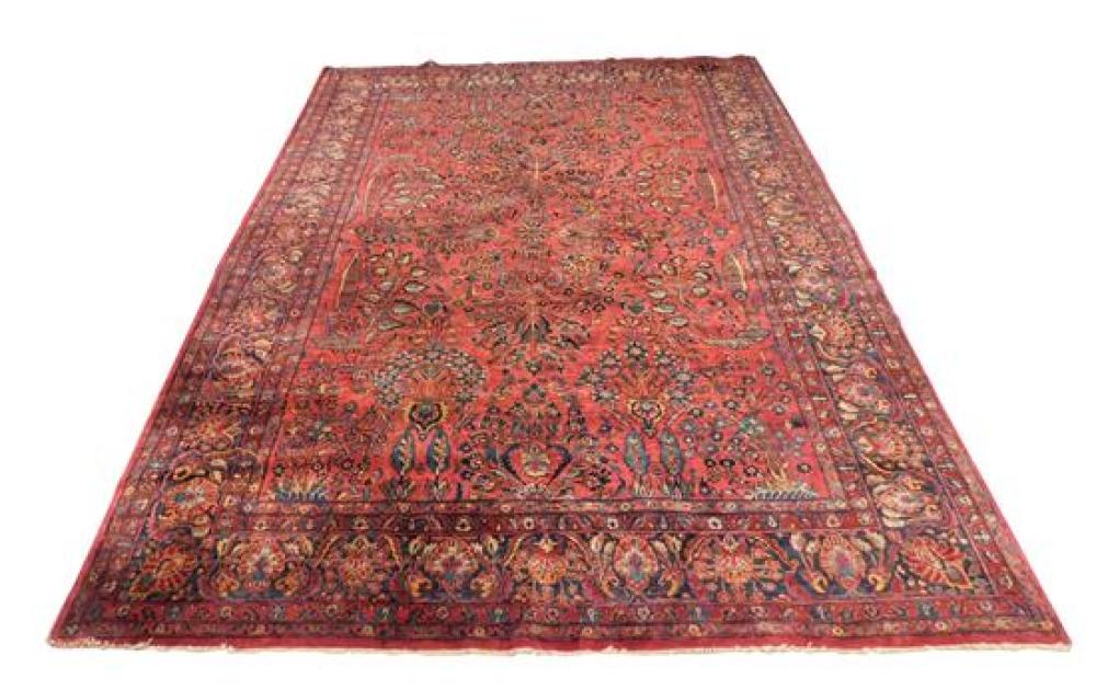 Appraisal: RUG Antique Persian Sarouk ' x ' hand-knotted wool on