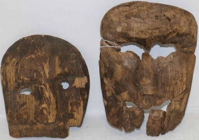 Appraisal: ARCHEOLOGICAL PREHISTORIC WOODEN ESKIMO MASKS ST LAWRENCE ISLAND ALASKA ONE