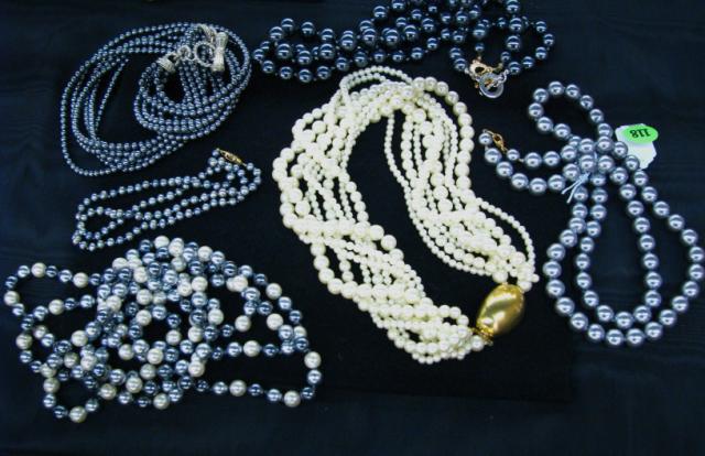 Appraisal: Collection of Pearl Costume Jewelry including ivory and grey pearl