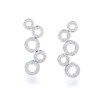 Appraisal: A Pair of Diamond Cascading Circles Earrings Designed as a