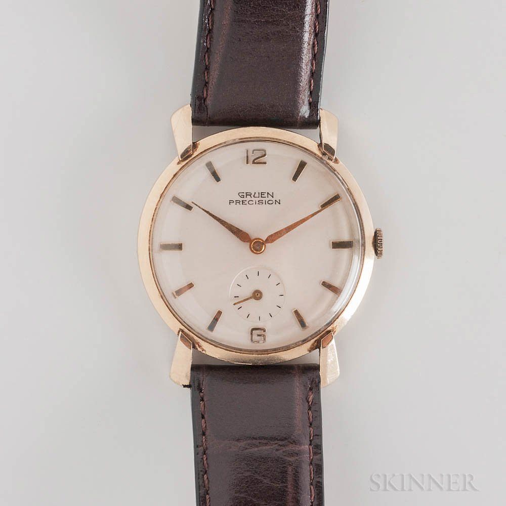 Appraisal: Gruen kt Gold Precision Manual-wind Wristwatch Gruen kt Gold Precision