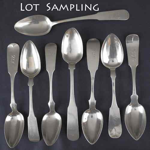 Appraisal: Collection of coin and sterling silver serving spoons to include